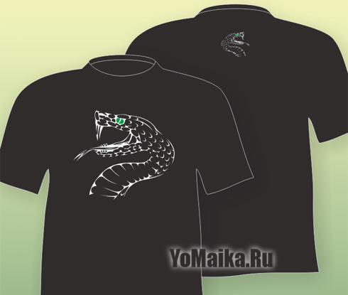 Стильная футболка со змеей